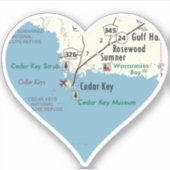 Love Cedar Key Florida Sticker (Voorkant)