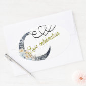 Love Celebration Trouwsticker – Halve Maan & Ovale Sticker (Envelop)