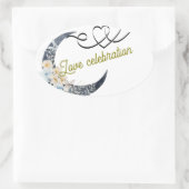 Love Celebration Trouwsticker – Halve Maan & Ovale Sticker (Tas)