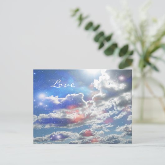 Love Celestial Clouds Briefkaart (Staand voorkant)