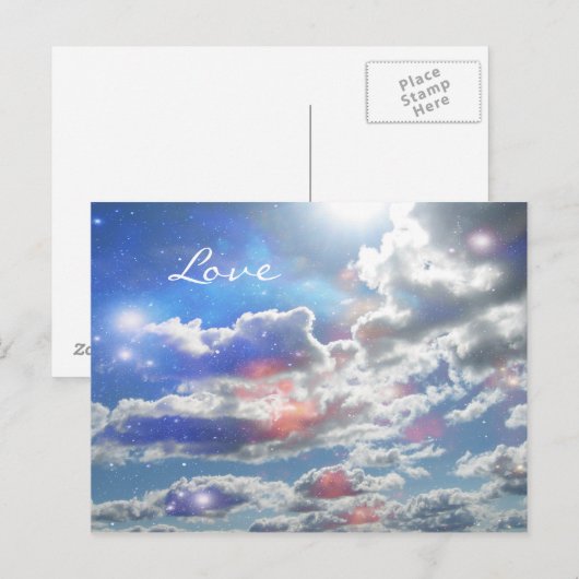Love Celestial Clouds Briefkaart (Voorkant / Achterkant)