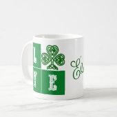 Love Celtic Shamrock Hearts Ireland Motto Koffiemok (Voorkant links)