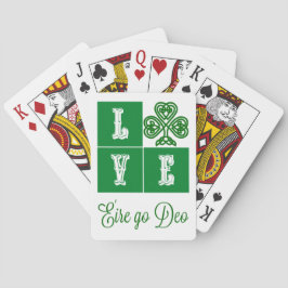 Love Celtic Shamrock Hearts Ireland Motto Pokerkaarten