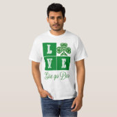 Love Celtic Shamrock Hearts Ireland Motto T-shirt (Voorkant volledig)