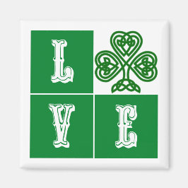 Love Celtic Shamrock Hearts Magneet
