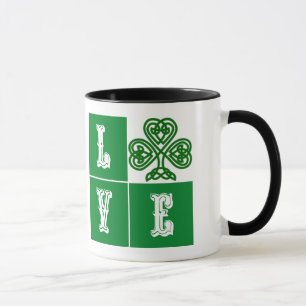 Love Celtic Shamrock Hearts Mok