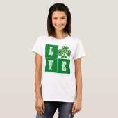 Love Celtic Shamrock Hearts T-shirt (Voorkant volledig)