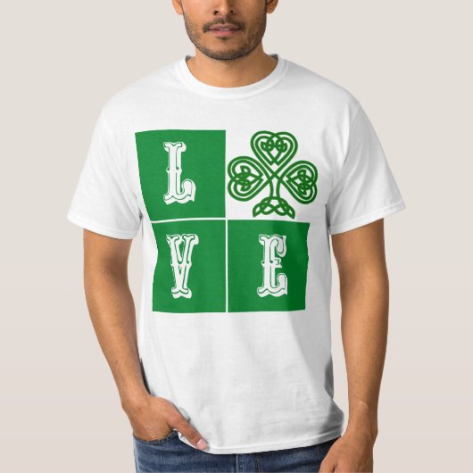 Love Celtic Shamrock Hearts T-shirt (Voorkant)