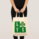 Love Celtic Shamrock Hearts Tote Bag (Voorkant (product))