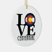 LOVE Centennial Colorado Keramisch Ornament (Rechts)