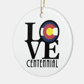 LOVE Centennial Colorado Keramisch Ornament (Links)