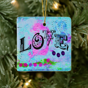Love Ceramic Ornament
