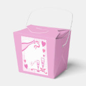 Love Champagne & Hearts Light Pink Takeout Bedankdoosjes (Voorkant Zijde)