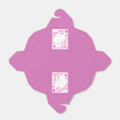 Love, Champagne & Hearts Pink Takeout Favor Box Bedankdoosjes (Uitgevouwen)