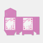 Love, Champagne & Hearts Pink Tent Favor Box Bedankdoosjes (Uitgevouwen)