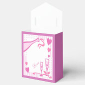 Love, Champagne & Hearts Pink Tent Favor Box Bedankdoosjes (Geopend)