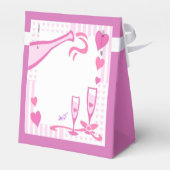 Love, Champagne & Hearts Pink Tent Favor Box Bedankdoosjes (Achterkant)