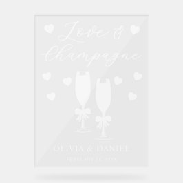 Love & Champagne Persoonlijke Trouwdag Acryl Bord