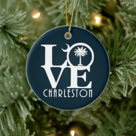 LOVE Charleston SC Keramisch Ornament