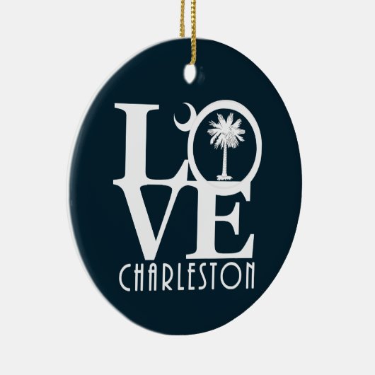 LOVE Charleston SC Keramisch Ornament (Rechts)