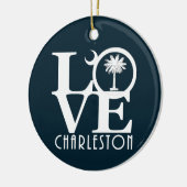 LOVE Charleston SC Keramisch Ornament (Links)