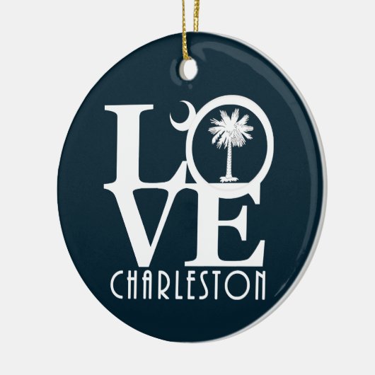 LOVE Charleston SC Keramisch Ornament (Links)