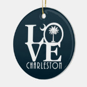 LOVE Charleston SC Keramisch Ornament (Links)