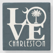 LOVE Charleston SC Stenen Onderzetter (Voorkant)