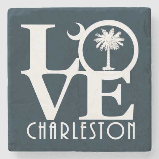 LOVE Charleston SC Stenen Onderzetter (Voorkant)