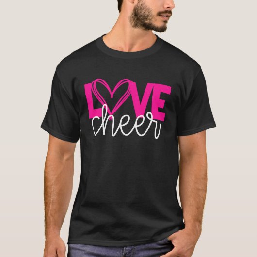 Love Cheer Cheerleading for Her High School Footb T-shirt (Voorkant)