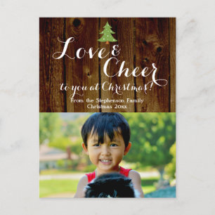 Love/Cheer Christmas Holiday Photo Briefkaart