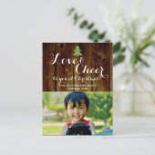 Love/Cheer Christmas Holiday Photo Briefkaart (Staand voorkant)