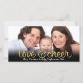 Love Cheer Glitter Shiny Effect Christmas Feestdagenkaart (Voorkant)