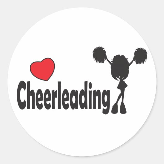 Love Cheerleading Ronde Sticker (Voorkant)