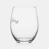 Love & Cheers Typografie Cadeaubrillen Wijnglas Zonder Voet (Links)
