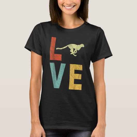 Love Cheetah Cheetah Quote Retro T-shirt (Voorkant)
