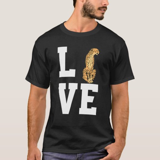 Love Cheetah Kleding Grote Kat T-shirt (Voorkant)