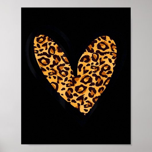 Love Cheetah Leopard Print Heart Valentines Day Gi (Voorkant)