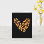 Love Cheetah Leopard Print Heart Valentines Day Gi Kaart (Gele Bloem)