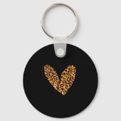 Love Cheetah Leopard Print Heart Valentines Day Gi Sleutelhanger (Voorkant)