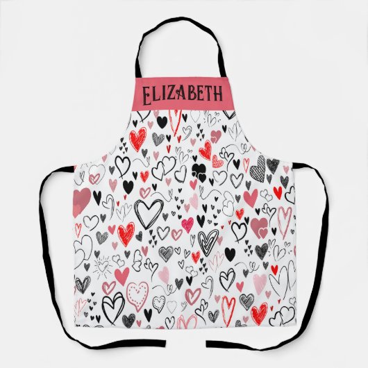 Love Chef Custom Schort voor Foodies en Koppels (Voorkant)