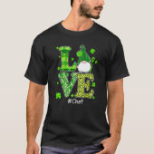 Love Chef Gnome Leopard St Patrick's Day Irish Sha T-shirt (Voorkant)