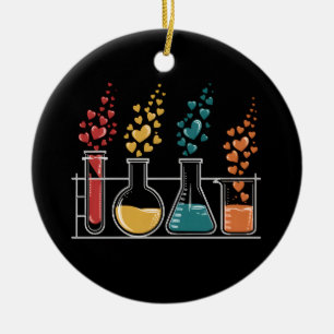 Love Chemistry Hearts Science Teacher Mannen Vrouw Keramisch Ornament