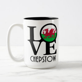 LOVE Chepstow Wales 15oz Tweekleurige Koffiemok