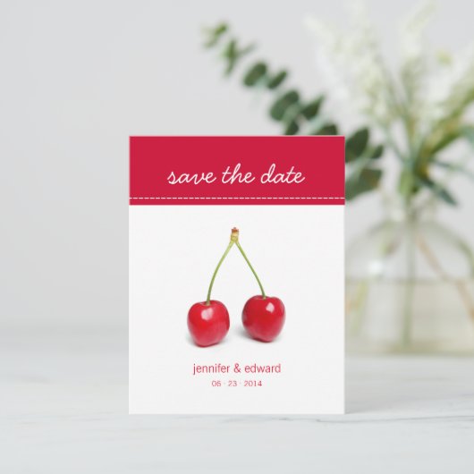 Love Cherries - Sparen de datumaankondiging Save The Date (Staand voorkant)