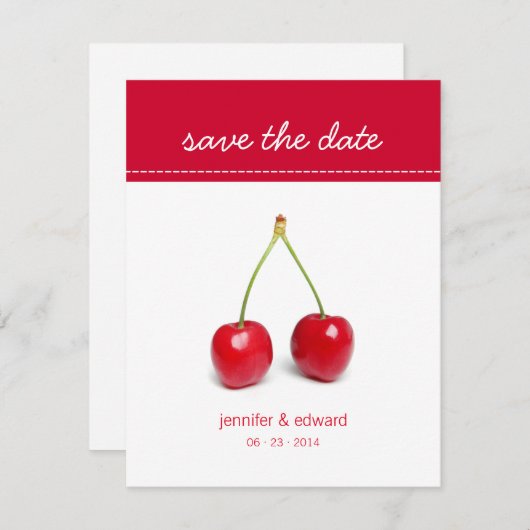 Love Cherries - Sparen de datumaankondiging Save The Date (Voorkant / Achterkant)