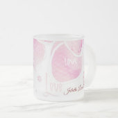 Love Cherry Blossom (personaliseren) Matglas Koffiemok (Voorkant rechts)