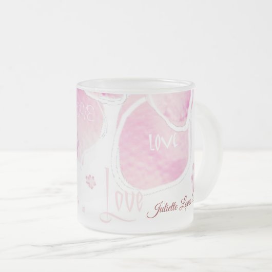 Love Cherry Blossom (personaliseren) Matglas Koffiemok (Voorkant rechts)