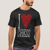 Love Chess Heart Player Master Coach Pieces Mosa T-shirt (Voorkant)