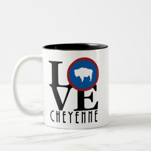 LOVE Cheyenne Wyoming 11oz Tweekleurige Koffiemok